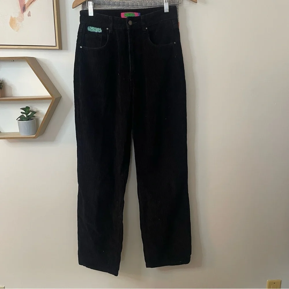 EMPYRE Tori 90s Black Corduroy Skate Pants Baggy Loose High Rise Y2K Women’s